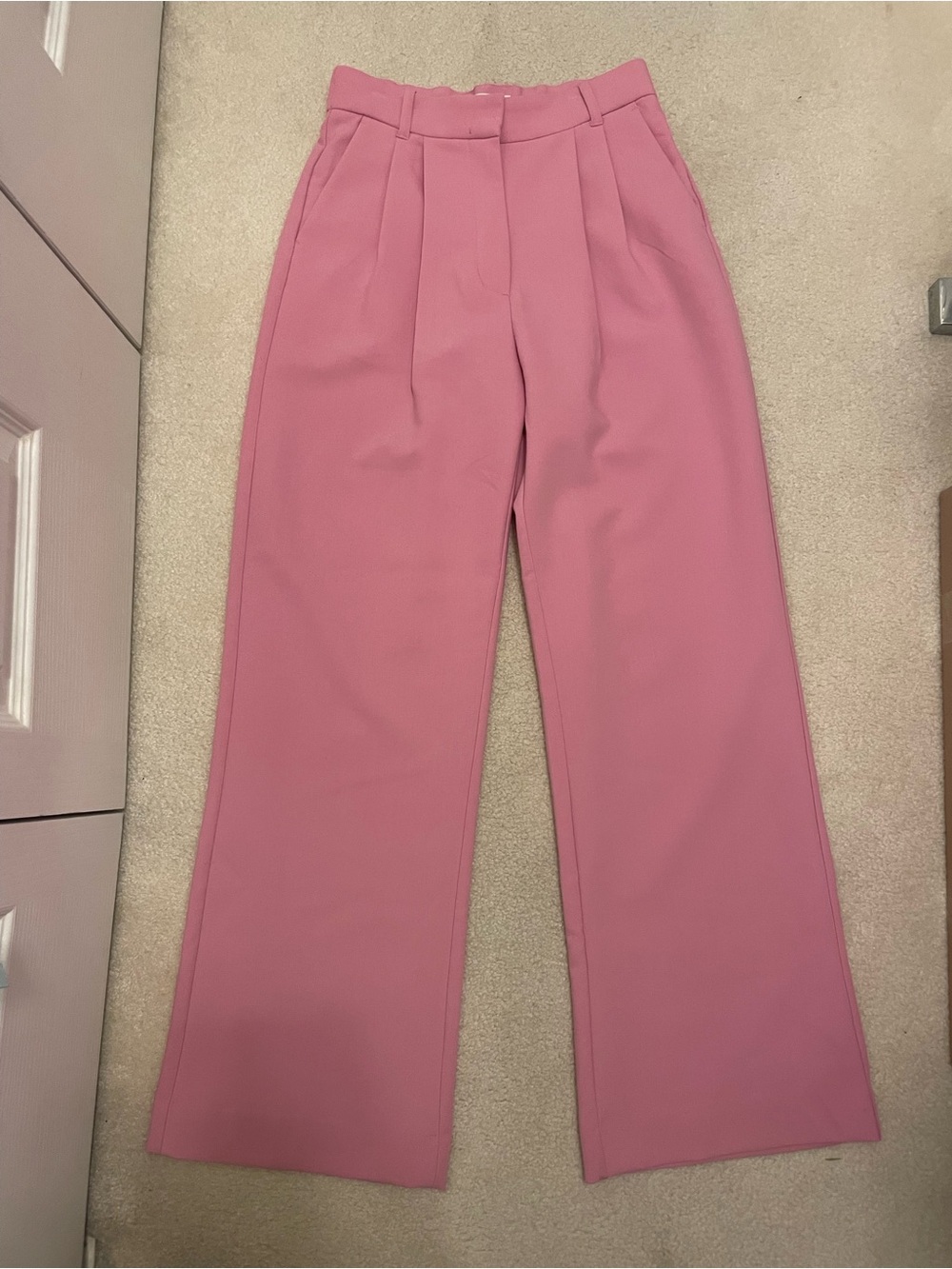 Abercrombie & Fitch Tailored High-Waist Wide-Leg Pants - Rose Pink